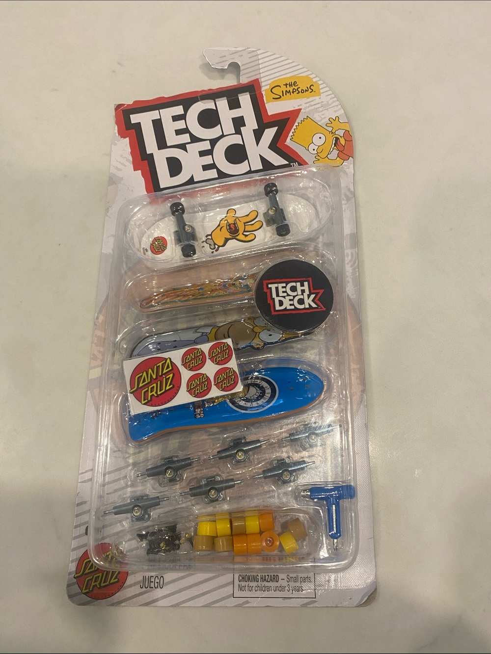 Tech Deck The Simpsons x Santa Cruz Mini Fingerboard Set - Blue & White